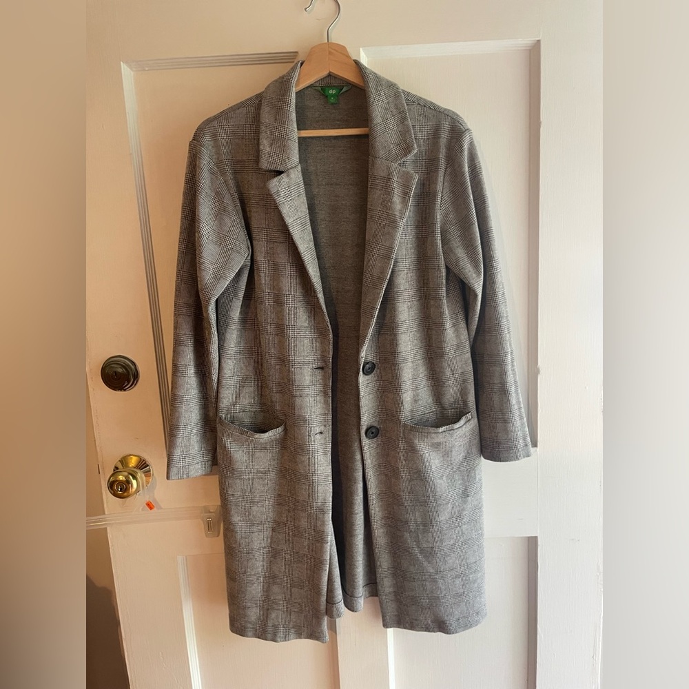 Dip Black and White Houndstooth Coat